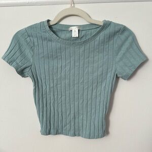 Cropped Ribbed Tee